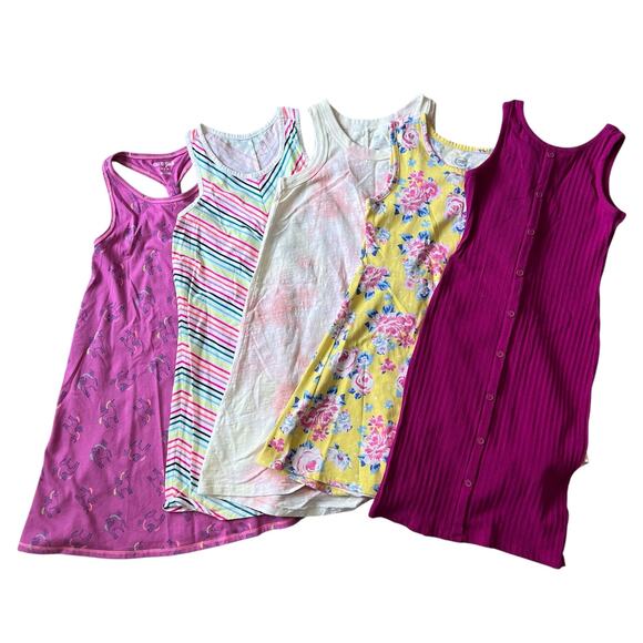 Lot of 5 Girl's Size M 7/8 Dresses Gap Kids Cat & Jack Wonder Nation Art Class - Picture 1 of 5